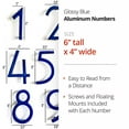 thumbnail image 2 of Floating Mount Shadow House Address Number, Modern Metal Numbers for Mailbox, Glossy Blue, 6", HH-SDW6-BLU-4, 2 of 5