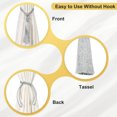 thumbnail image 4 of Uxcell Sujetadores de Cortina, Paquete de 2 Sujetadores de Cortina Elegantes Hechos a Mano con Clips Decorativos de Borlas, Color Gris, 4 of 7