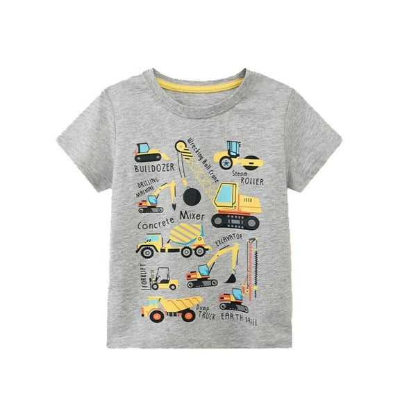 Beautyzll 3-8T Boys Summer T-Shirt for Kids Toddler Short Sleeve Cartoon Casual Tee Shirts Baby Cotton Tops