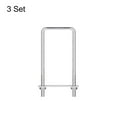 thumbnail image 3 of Square U-Bolts 3 Sets 62mm Inner Width 160mm Length M8 304 Stainless Steel with Nuts and Plates, 3 of 5