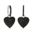 thumbnail image 2 of Ross-Simons 2.10 ct. t.w. Black Spinel Heart Drop Earrings in Sterling Silver, Women's, Adult, 2 of 5