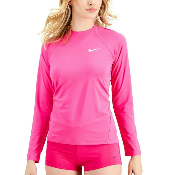 Nike Essential Long-Sleeve Swim Rash Guard Womens pink Size XS MSRP $52 Walmart.com