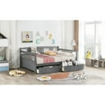 thumbnail image 3 of Tcbosik Full Size Daybed Wood Bed with Two Drawers,Gray, 3 of 9