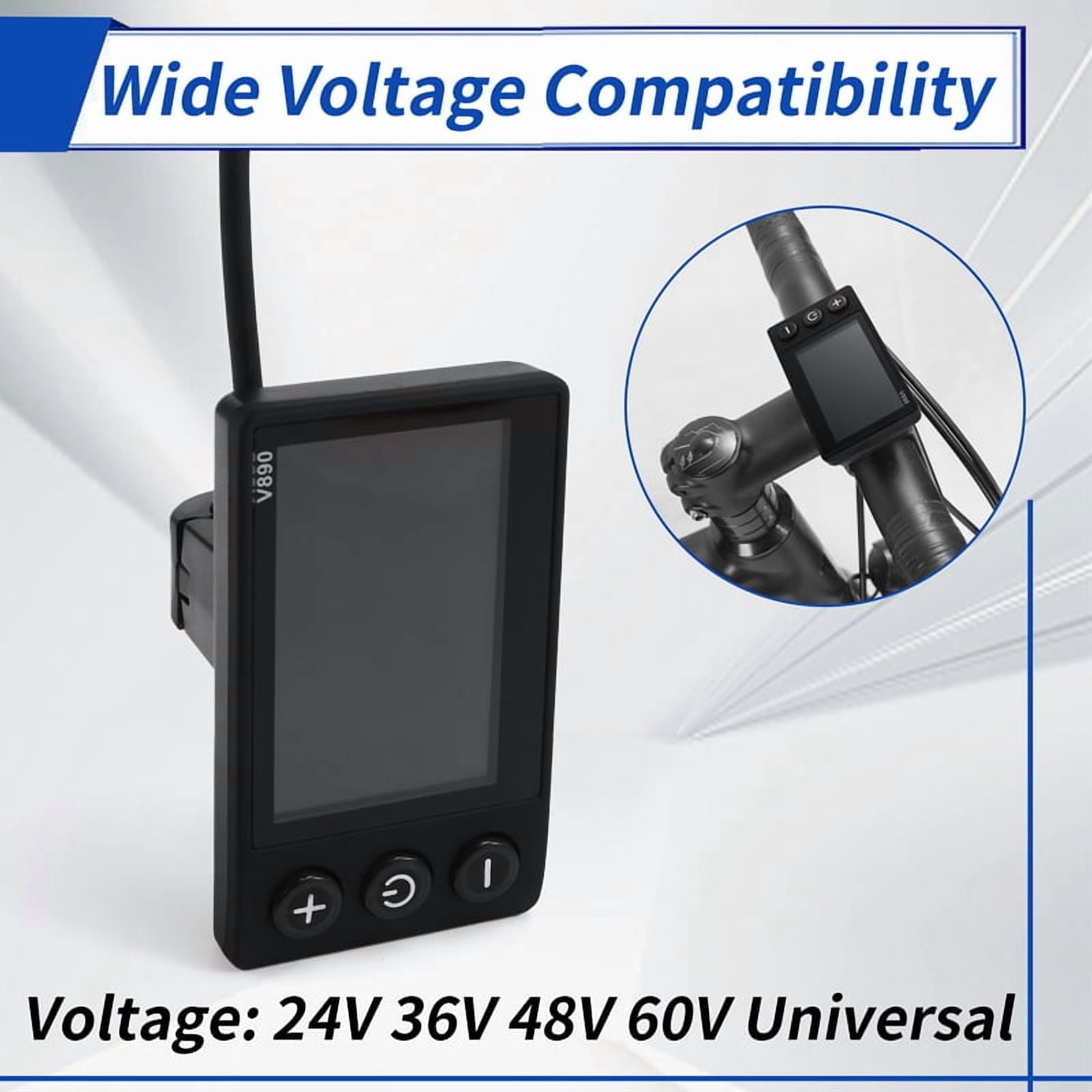 V890 Electric Bicycle LCD Display Multifunctional Riding Color Screen Control Panel for 22.2mm Handlebar