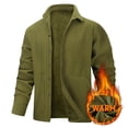 thumbnail image 1 of pstuiky Camisas de invierno de manga larga para hombre, Camisa tipo cárdigan informal de color liso y cálido para hombre, chaqueta, ropa de abrigo, blusa de manga larga con cuello vuelto s, 1 of 9