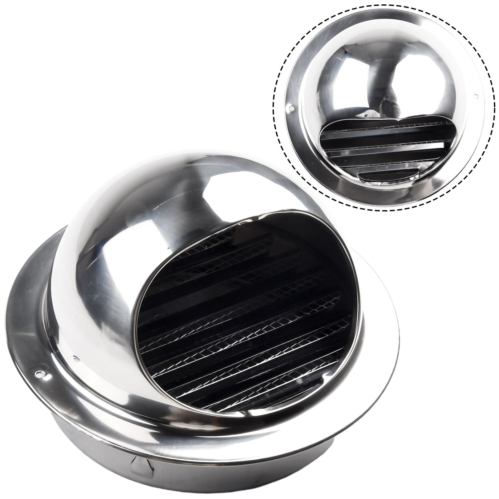 Ana 75mm-200mm Stainless-Steel Wall Ceiling Air Vent Ducting Ventilation Exhaust Grille Cover Outlet Heating Cooling Accessories Home Decor
