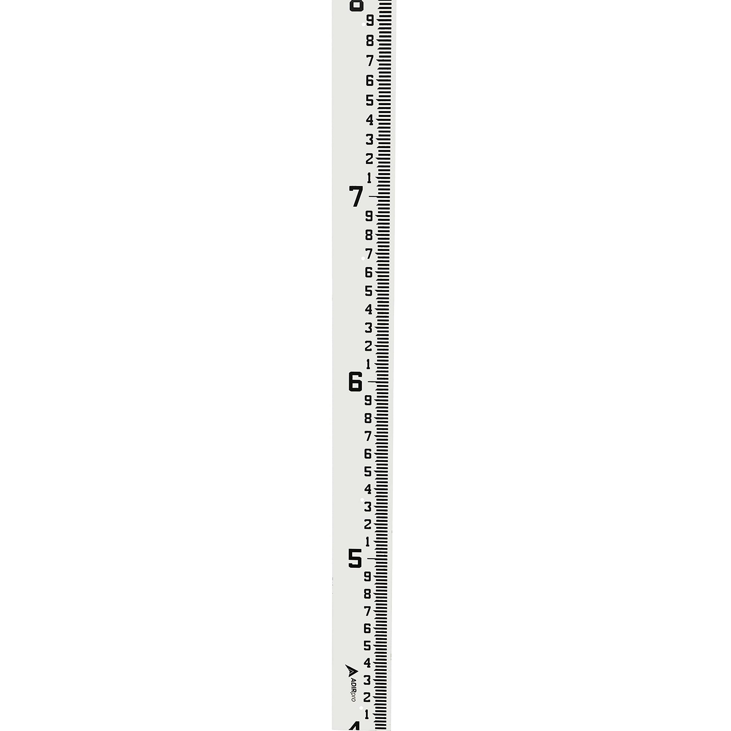 AdirPro 4" Wide Stream Gauge - Heavy Duty Staff Gauge - All Weather Gauge - Water Depth Gauge (100ths/10ths/feet) (4-8')