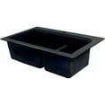 thumbnail image 4 of Transolid Radius 33in x 22in silQ Granite Drop-in Double Bowl Kitchen Sink with 3 CBD Faucet Holes, In Black, 4 of 4