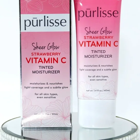Purlisse Sheer Glow Strawberry Vitamin C Tinted Moisturizer Fair 1.4oz/40mL