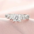 thumbnail image 3 of SHELOVES Engagement Rings for Women Vintage Three Stone Princess Cut Cubic Zirconia Promise Wedding Rings 925 Sterling Silver Size 5, 3 of 8