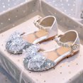 thumbnail image 2 of IUJSOY Girls Dress Shoes Pumps Glitter Sequins Princess Shoes Mary Jane Low Heels with Pearl, 2 of 9