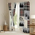 thumbnail image 3 of Rustic Patchwork 30%-50% Blackout Curtains 38"Wx45"L 2 Panels, Retro Cabin Curtains Teens Adult,Woodland Deer Curtains & Drapes Hunting Wild Animal Window Treatments Farmhouse Decor, 3 of 5