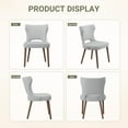 thumbnail image 5 of EOP Modern Fabric Upholstered Dining Chairs Set of 2, Wingback Dining Side Chairs with Solid Wood Legs, Farmhouse Dining Room Chairs for Dining Kitchen Living Room, Light Gray, 5 of 10