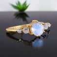 thumbnail image 3 of Moonstone Engagement Ring Blue Fire Natural Gemstone Ring Alternative Fine Women Jewelry Yellow Gold Plated Gift Ring, 3 of 4