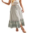 thumbnail image 2 of Womens Summer Boho Floral High Waist A-Line Skirt Ruffle Beach Midi Maxi Skirt, 2 of 8