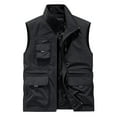 thumbnail image 3 of UVEASISHA Big and Tall Cargo Vest for Men Outdoor Lightweight Quick Dry Hiking Vest Breathable Sleeveless Travel Jackets with Multi Pockets Black XL, 3 of 5