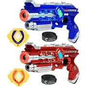 Click N' Play Infrared Laser Tag Shooting Game Set, Guns & Armband, Multi Player- Set of 2