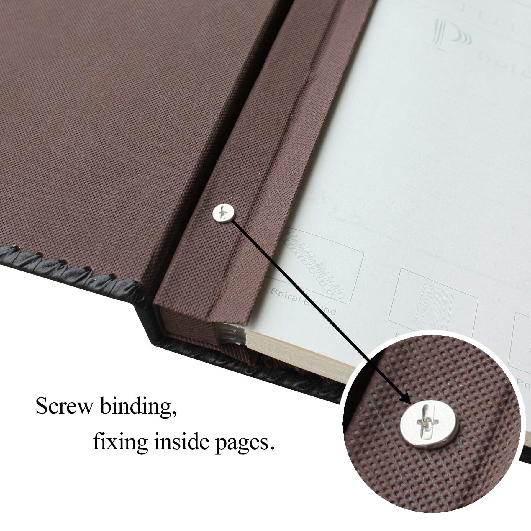 Photo Album Book  Family Self Adhesive Scrapbook Leather Cover Holds 3x5 4x6 5x7 6x8 8x10 Photos (brown)