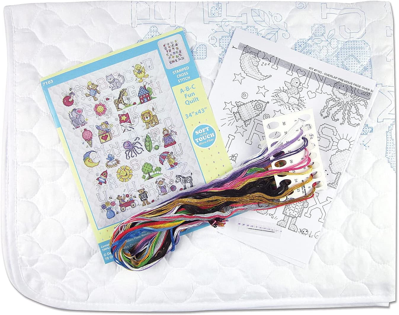 Design Works™ ABC Fun Baby Quilt Stamped Cross-Stitch Kit
