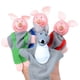 thumbnail image 2 of 4 unids/set cerditos y lobo de peluche marionetas de dedo juguetes narración muñeca marionetas juguetes juego de rol marionetas de mano, 2 of 7