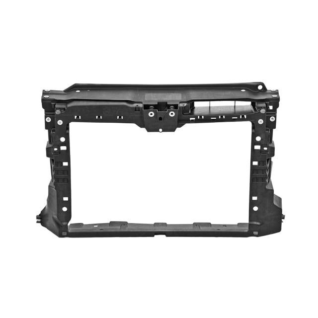marco de radiador tong yang jetta 2011 al 2018 volkswagen 1 pieza Nuevo marco frontal Tong Yang para VW Jetta 2011-2018, vista frontal centrada de pieza rectangular de plástico moldeado con soportes y orificios de montaje y número de parte 50374-7705916. Adecuado como reemplazo.