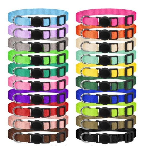 20 Pack Puppy Collars for Small Puppies Litter Safety Buckle Soft Nylon Whelping Collars Newborn Puppy Collars for Litter Puppies Collars(S)