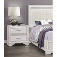 thumbnail image 2 of Glamorous White Finish and Sliver Glitter Queen Bedroom Set 4pc Platform Bed Dresser Nightstand Mirror, 2 of 7