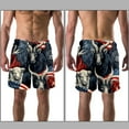 thumbnail image 3 of luoweisi Men's Beach Shorts Quick Dry Swim Trunks with Mesh Lining American Flag and Animals L, 3 of 5