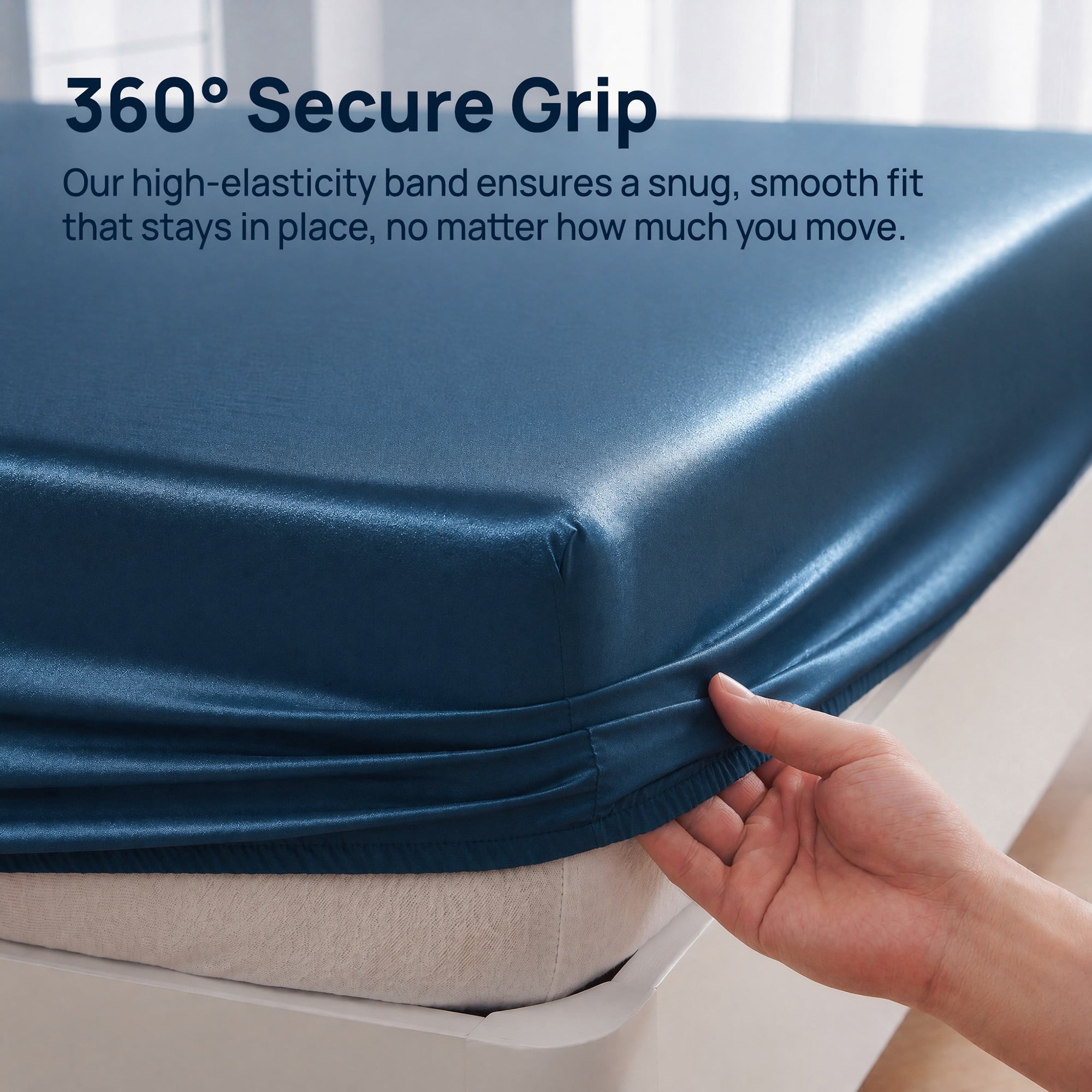 Unique Bargains Fitted Sheet Fiber Bed Sheets Breathable Soft and Comfortable 60.2"x79.9" Deep blue