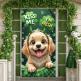 thumbnail image 5 of Green Theme St. Patrick's Day Banner Shamrock Design Display Cute Puppy Golden Stars Shamrock Backdrop for St. Patrick's Day Party Festival Pet Celebration, 5 of 9