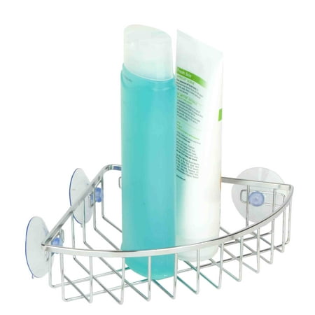 Home Basics Suction Corner Caddy - Chrome