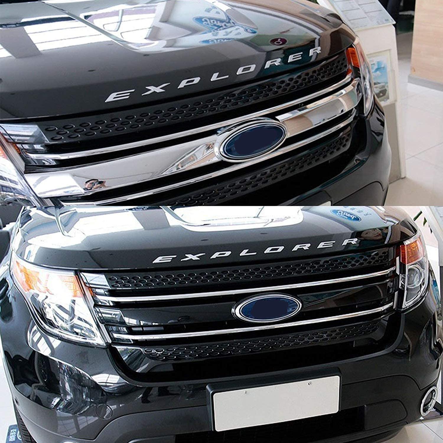 Emblema De Capó Delantero ABS Con Letras 3D Compatible Con Pegatinas De Letras Para Explorer 2011-2022 Plateado Mate | En Línea