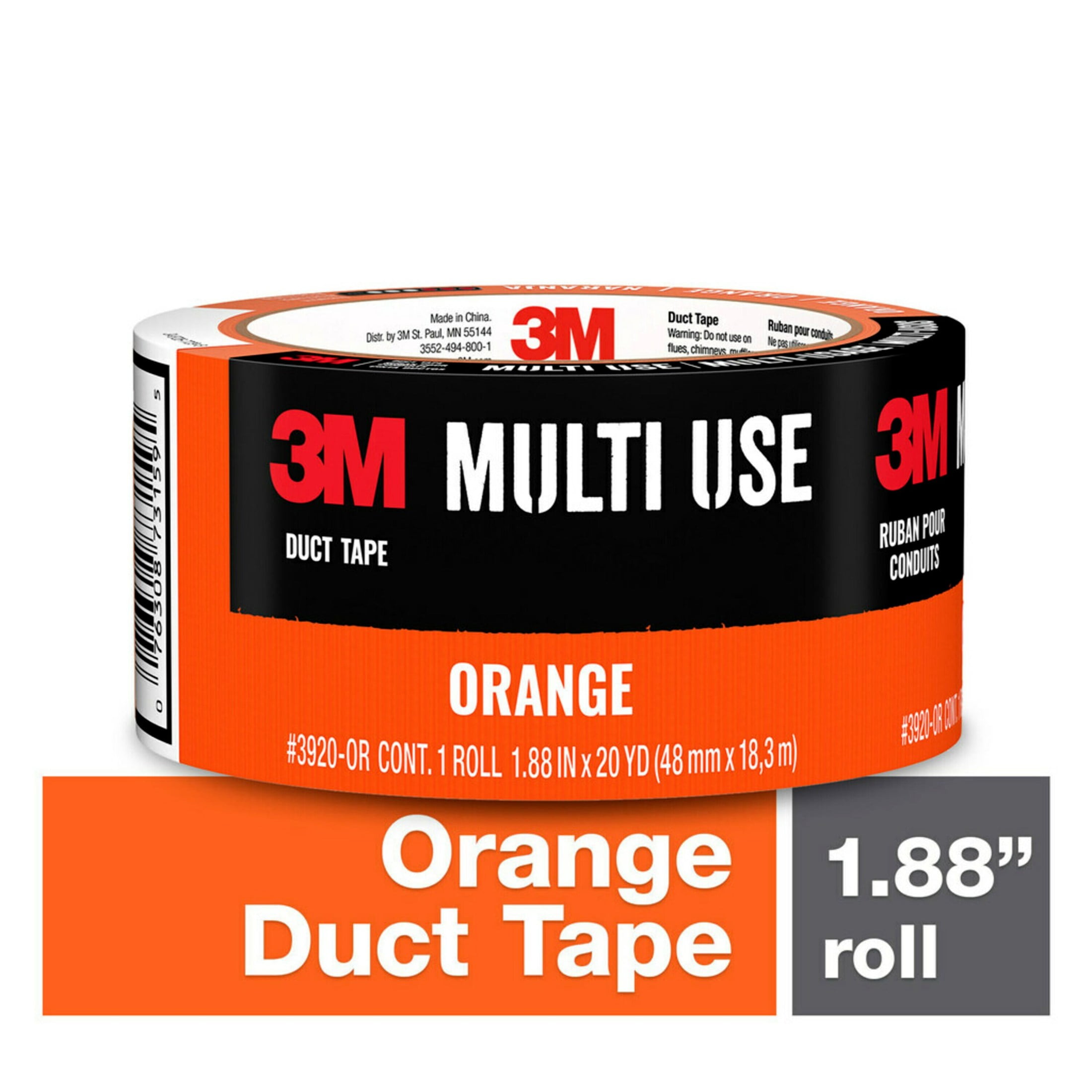 (12 pack) 3M Duct Tape, Orange, Multi Use, 1.88 in x 20 yd, 1 Roll