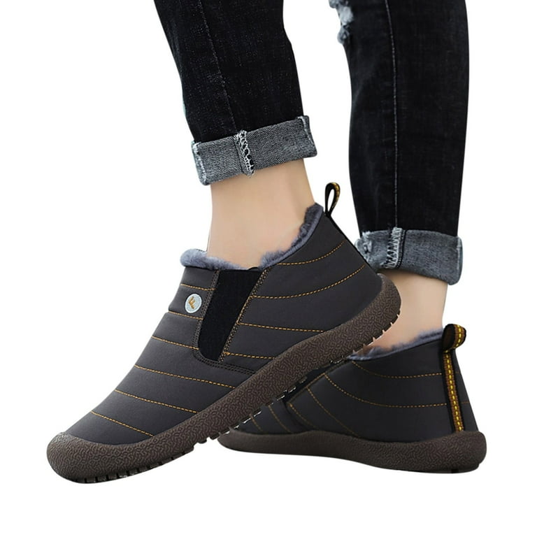 NOKIO Ladies Warm Non Skid Snow Boots Fashion Winter Women Snow Boots Flat Soft Bottom Non Slip Plush Warm And Comfortable Slip On Solid Color Simple