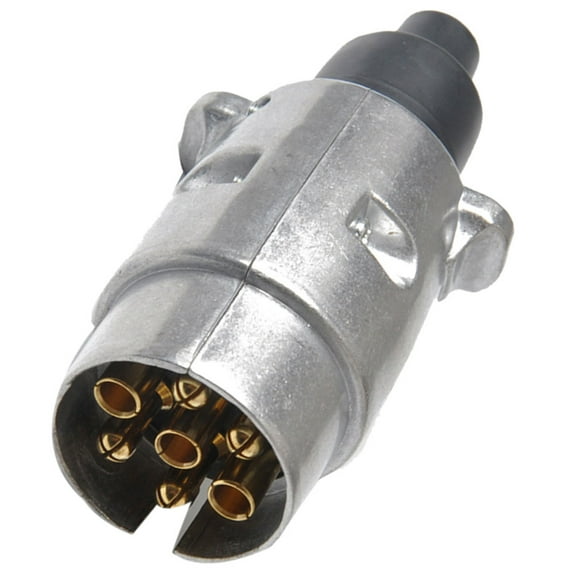 Worgeous 7 Pin Aluminium Alloy Plug Trailer Truck Towing Electrics 12V Connector (EU Plug)