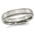 thumbnail image 1 of Mens 5mm Comfort Fit Ridged Edge Titanium Wedding Band Ring, 1 of 5