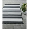 thumbnail image 1 of Better Homes & Gardens 7' x 10' Black and White Striped Outdoor Rug - Polypropylene/Polyester, 1 of 5