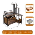 thumbnail image 3 of Cat Litter Box Enclosure Furniture with Flower Stand, Indoor Cat House Furniture with Catch Litter, Rustic Brown, 3 of 7