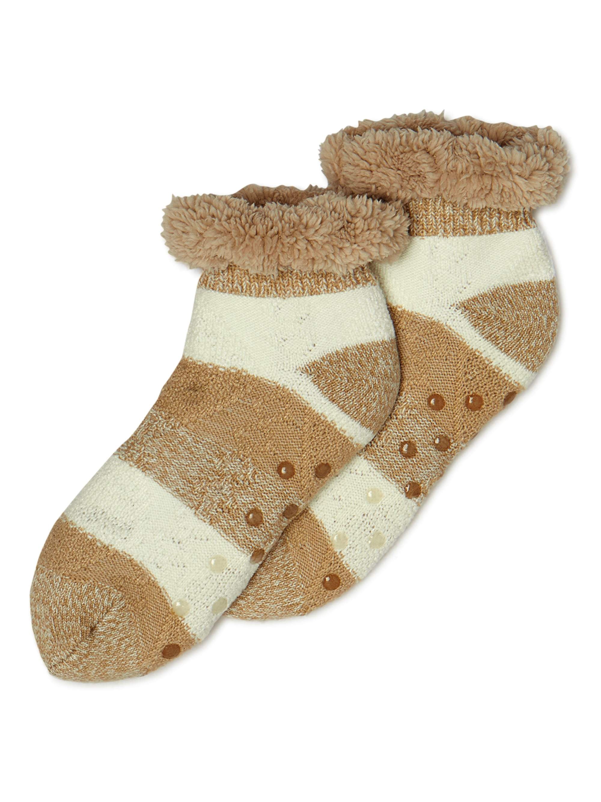Secret Treasures Womens Comfootables Cozy Cable Slipper Socks Walmart