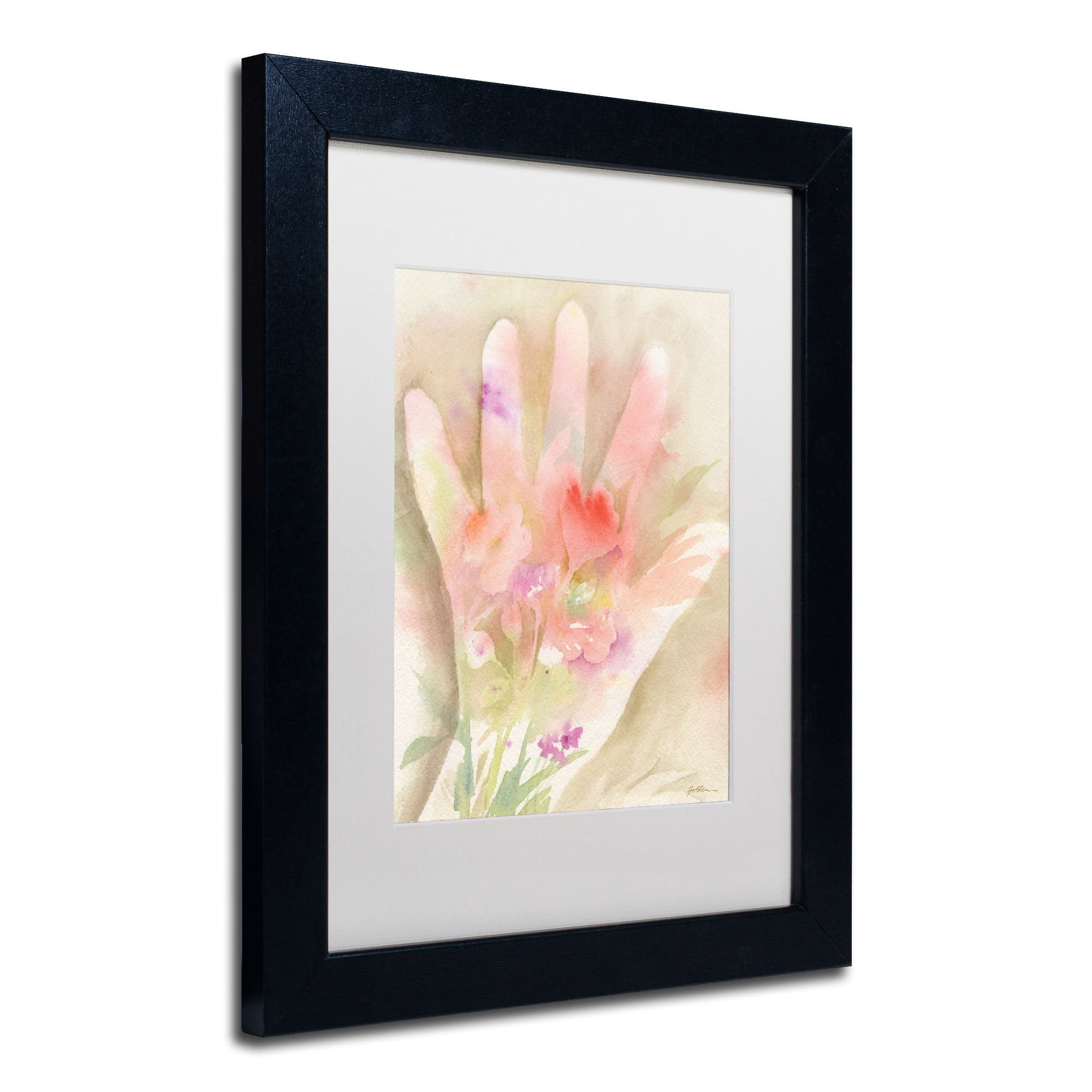 Trademark Fine Art "The Gardener" Canvas Art by Sheila Golden, White Mat, Black Frame