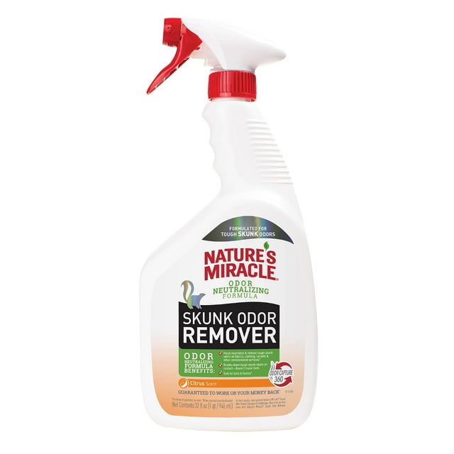 Agente limpiador Nature's Miracle Skunk, eliminador de olores, 946 ml