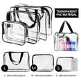 thumbnail image 6 of 3Pcs Crystal Clear PVC Travel Toiletry Bag Kit for Women Men, Waterproof Vinyl Organizer Makeup Bags with Zipper Handle Straps, Cosmetic Bag Pouch Carry on Airport Airline Compliant Bag Handbag, 6 of 10