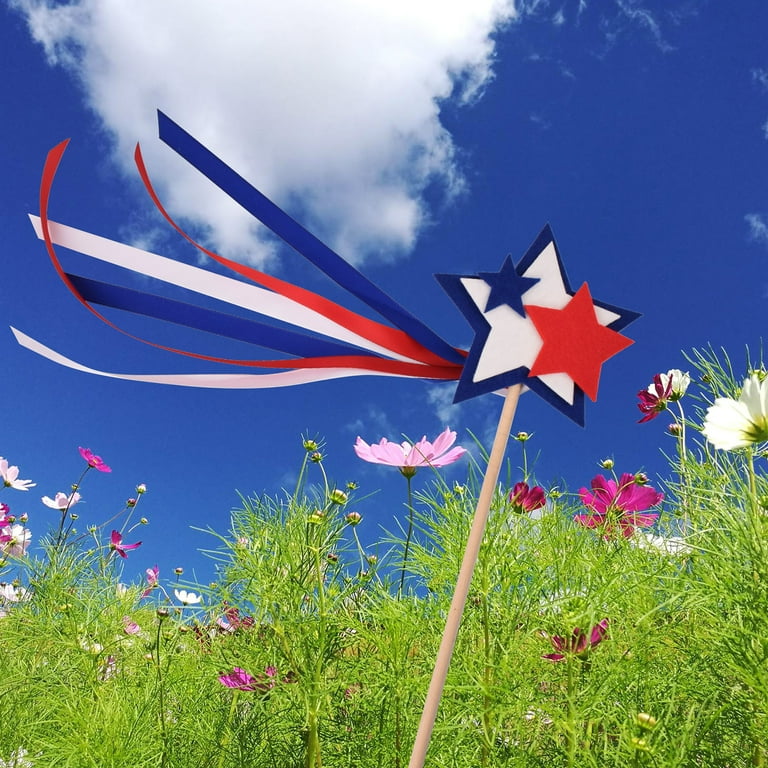 Red White and Blue Stripes Lawn Ornament