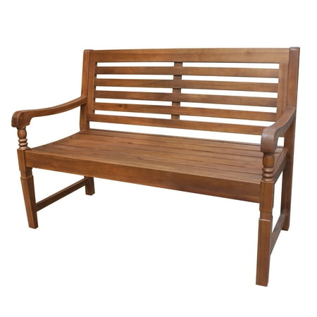 49" Brown Wooden Nantucket Garden Bench