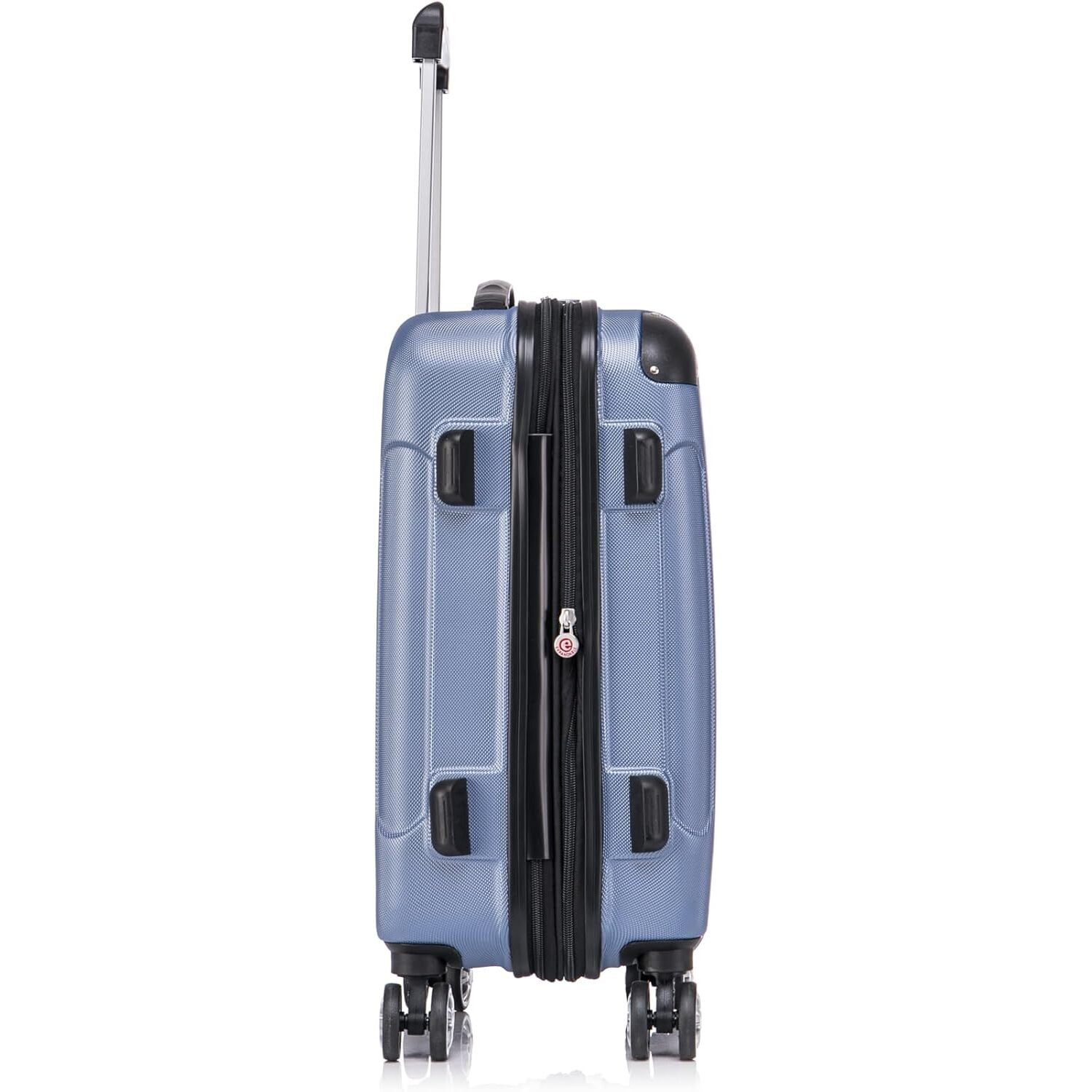 Rockland London Hardside Spinner Wheel Luggage, Carry-On 20-Inch and Tote 14-Inch, Blue