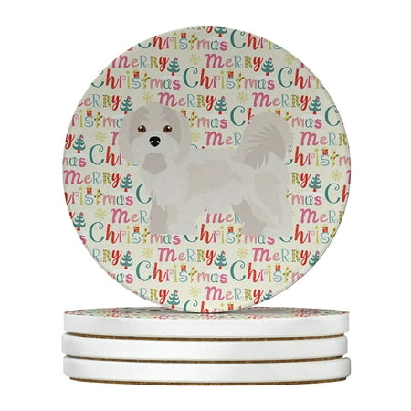 

Kyi-Leo Merry Christmas Large Sandstone Coasters Pack of 4 4 in x 4 in