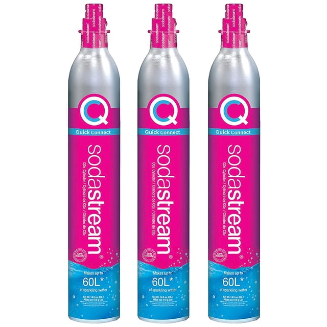 Paquete de carbonatación SodaStream con 3 cilindros de 60 L, color rosa CQC