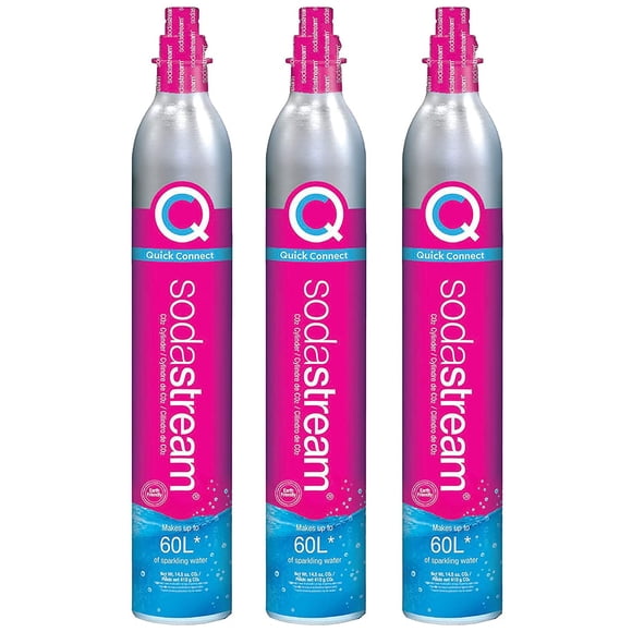 Paquete de carbonatación SodaStream con 3 cilindros de 60 L, color rosa CQC