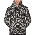 thumbnail image 4 of Hoodies for Men - Abstract Minimalist Snake White Long Sleeve Comfrt Men'S Fashion Hoodies & Sweatshirts, Sweatshirts for Men Hoodies Pullover Clothing Clothes with Pouch, 4 of 7