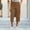 *Coffee, variant on Women's Elastic Waist Capri Pants, Casual Cropped Trousers with Pockets for Summer and Everyday Wear Gray,Women's Plus XXL
